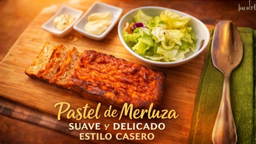 Pastel de merluza suave y delicado estilo casero