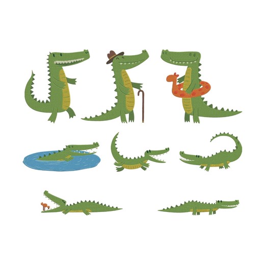 Crocodile Embroidery Design, Cartoon Alligator Animal Machine Embroidery File, 8 Design, 9 Size, Instant Download - Etsy