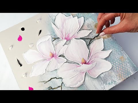 You HAVE to See how I made this TEXTURED Magnolia Art - EASY and FUN | AB Creative Tutorial