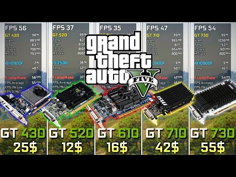 GT 730 vs GT 710 vs GT 610 vs GT 520 vs GT 430 in GTA V