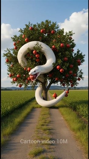 The python ate the pomegranate… the monkey became furious! #ai #Snake #monkey