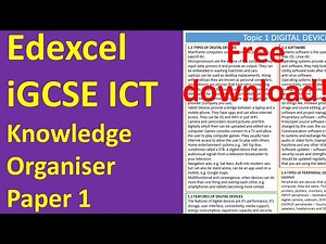 Edexcel iGCSE ICT Paper 1, Knowledge organiser!