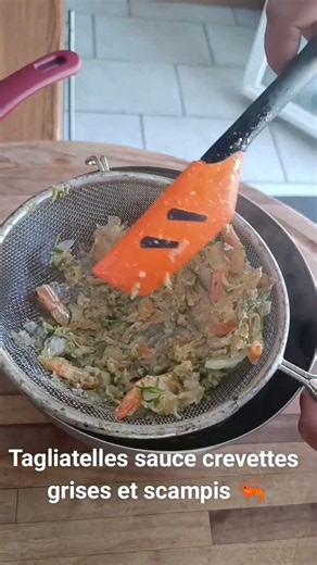 Tagliatelles sauce scampis : mon secret pour une sauce ultra savoureuse ! 🦐 #shorts