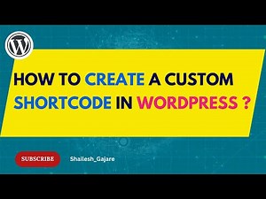 How to create a custom shortcode in WordPress