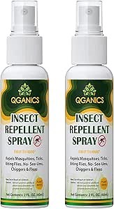 Mosquito Repellent Spray for Body, Natural Bug Spray DEET-Free, Bug Spray Travel Size Insect Repellent Spray for Skin 2 Fl Oz (2 Pack).