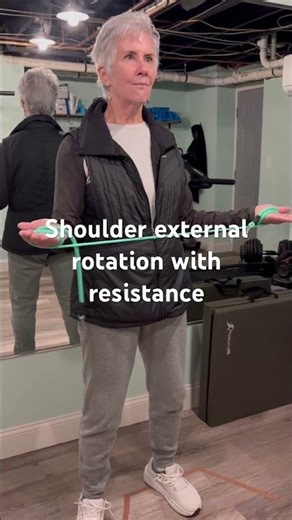 Shoulder external rotation with resistance. More movement tips and exercises on IG @mintconditionpt