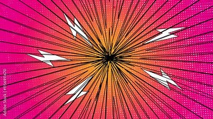 Comic Book Anime Effects Line Motion, High Speed 2d Cartoon Comic Anime Anime Line, Comic Anime Style Halftone Animation With High Voltage Icon Anime High Speed Line Animation. Abstract Comic Book Spe Stock Video