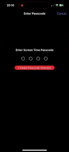Screen time passcode