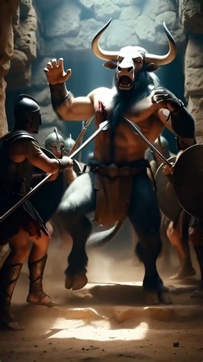 Minotaur vs Greek Warriors — Labyrinth Battle