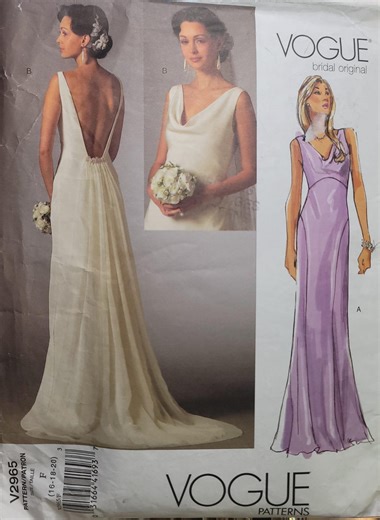 Vintage Y2K Vogue V2965 Sewing Pattern – Bridal Atelier Bias Cut Gown, Size 16 18 20 PRE CUT COMPLETE - Etsy Canada