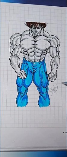 como dibujar un cuerpo MUSCULOSO facil! #aprendiendoadibujar #manga #anime #drawing