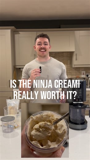 Johnny Kennedy | Online Coach on Instagram: "In the Ninja Creami worth it? A pint of vanilla ice cream under 350 cals with 45g of protein makes it fairly worth it. And it’s not as if it’s just a close substitute, it actually tastes like the real deal. If you’re trying to cut and have a serious sweet tooth, this is a game changer. Through plenty trial and error I found the perfect vanilla protein base, 300kcal - 42P 30C 5F insane macros. Most Ben and jerrys tubs are 1000+ cals and 100g+ of carbs 