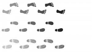 Download human foot step walking trace animation for free