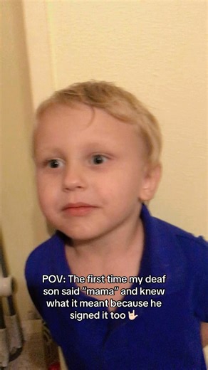 This was 6 months after his first cochlear implant surgery. We had been using sign language since he was a few months old, and he knew the sign for mom but never was able to say it before. You can see the minute he realizes what he said and what it meant. Since this day almost 9 years ago, he’s changed mama to mom to mommy and every version inbetween. Still one of my absolute favorite videos. #fyp #cochlearimplant #signlanguage #deafawareness #deaf #Cochlear #deafsons #cochlearkids | A Delightfu