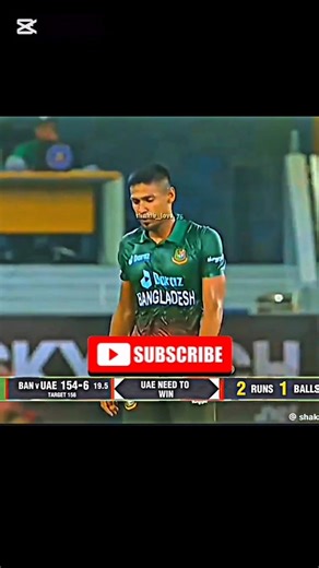 Bangladesh vs UAE Last Over Thriller | 6 Balls 8 Runs 😱 (edit match)