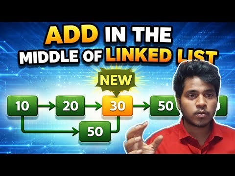 Linked List Insert in Middle | Add Node in Middle of Linked List | Data Structures | #telugu #dsa #c