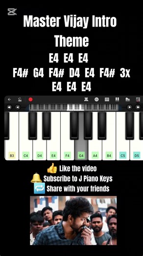 Master Movie Intro BGM Piano Cover | Thalapathy Vijay Mass Theme 🎹🔥 #Shorts