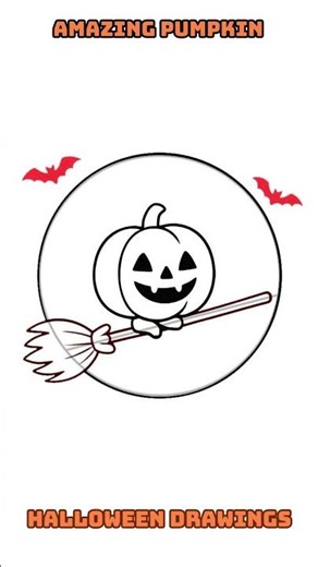 Easy to draw a pumpkin with moon drawing #halloween2025