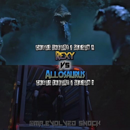 Rexy vs Allosaurus | Jurassic World Chaos Theory | Battle
