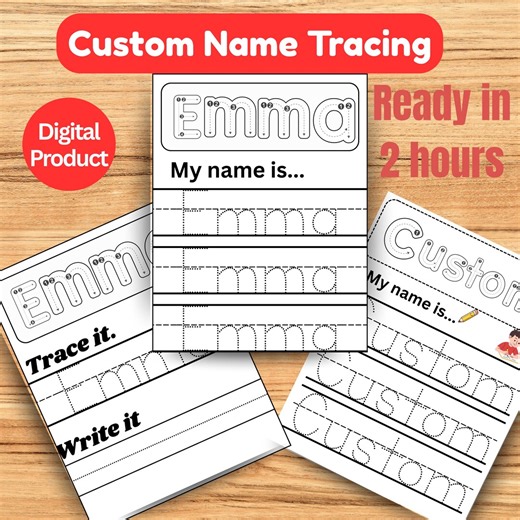 Custom Name Tracing Worksheet for Kids | Personalized Writing Practice Printable | Preschool Alphabet Handwriting Learning PDF - Etsy Canada