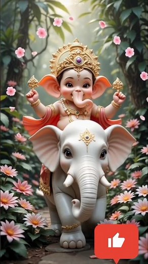 little Ganesha with elephant😍🐘#shortsfeed#trending#viralshorts#whatsappstatus#cartoon#aivideo#ganesh