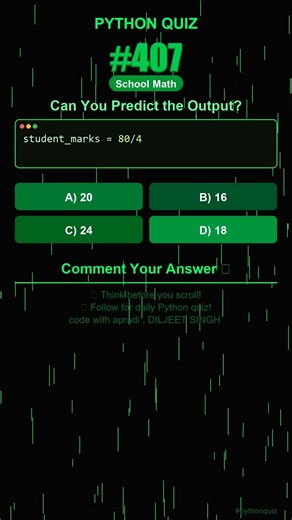 Python Quiz #407 — Can You Predict the Output? #shorts #python