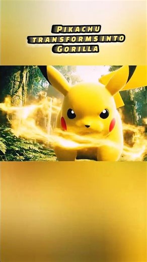 Gorilla Pikachu: wild primal fusion in action! #JunglePikachu #PowerTransform