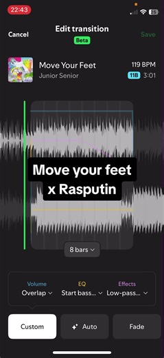 Another Spotify mix transition… move your feet (Junior Senior) and Rasputin (Majestic, Boney M) #spotifymix #spotifyplaylist #rasputin #partyplaylist #dancemusic @spotifyuk
