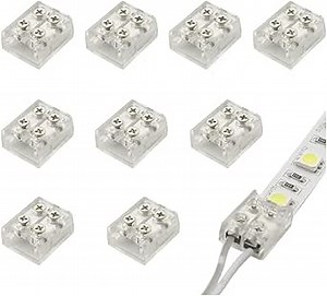 2-Pin Screw-On Solderless Connectors for 8mm 10mm Single Color LED Strip Lights (Pack of 10)