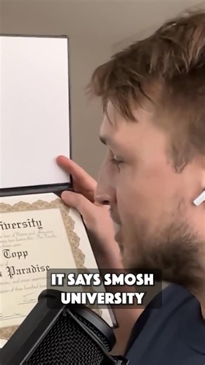 Study Hall on Instagram: "When the Smosh team threw Shayne Topp a surprise graduation after completing his ASU online career, they presented him with a legit-looking diploma with many gems hidden in the fine print. But let’s be honest, does anyone ever read the fine print on their degrees? @shaynetopp talks about the work it took to get this degree, and the real ASU one, in his College Journey interview with @jossfong!"