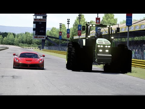Insane John Deere Tractor vs Ferrari LaFerrari at Monza Full Course