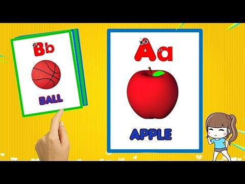ALPHABET FLASH CARDS/ A TO Z CARDS WITH IMAGES/ A FOR APPLE
