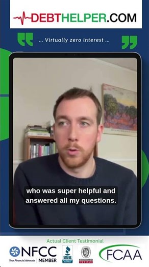 Virtually zero interest on monthly payments #debtrelief #debtmanagement #testimonials #debthelper