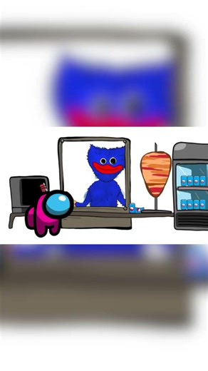 Mini Crewmate and Huggy Wuggy Shawarma kiosk Edition | animation