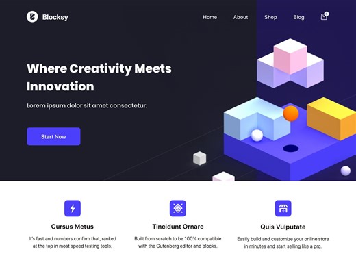 独立站快速商业主题Blocksy Pro，配合古腾堡编辑器快似闪电