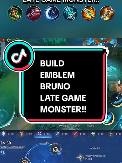 Build Emblem for Bruno in MLBB: Late Game Strategy