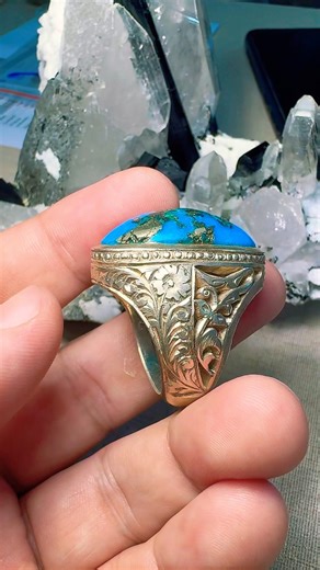 Handmade Turquoise/Feroza Silver Ring for Men