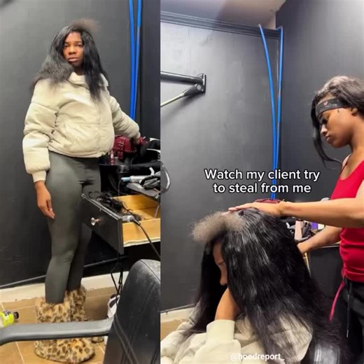 🧑🏿‍💻 Smh: Hairdresser caught a client stealing from her while she wasn’t looking. 👀 A secret camera was recording. #explore #viral #trending #reels #fypシ゚viral