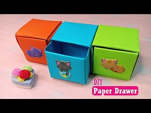 DIY Mini Paper Drawers / Origami Storage Box / Desk Organizer Drawer / Paper Craft