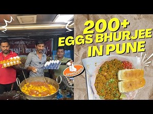 २००+ अंड्यांची भुर्जी खायला तुफान गर्दी होती😱 | pune street food | anda bhurji