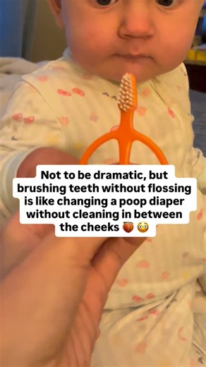 Not to be dramatic, but brushing your child’s teeth without flossing is kind of like changing a poop diaper without wiping between the cheeks. It looks “done,” but the part that really matters gets missed. And in the mouth, those tight spots between teeth are where cavities love to start. Flossing doesn’t have to be perfect or fancy. Start as soon as two teeth touch, even if it’s just once a day. Baby flossers or floss picks can make it easier, and you don’t need to get every angle spotless, jus
