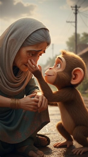 “A Monkey Helps a Woman: From Tears to Joy | Silent Story”#HelpingStory#HumanAnimalBond#SilentStory