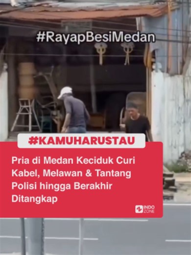 Sebuah video memperlihatkan momen menegangkan saat seorang personel Brimob memergoki 2 pria yang diduga tengah memotong kabel lampu penerangan jalan di kawasan Jalan Gatot Subroto, Medan, Kamis (11/6). Personel yang diketahui bernama Aipda Fitra Hendra dari KBR Detasemen Gegana Sat Brimob Polda Sumut itu bergerak setelah menerima laporan dari petugas keamanan sebuah showroom mengenai dua pria mencurigakan. Meski sempat ditegur dan meninggalkan lokasi, salah satu pria kembali dan mencoba melanjut
