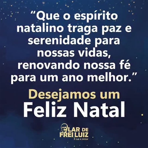 Lar de Frei Luiz on Instagram: "É Natal!! Quanta alegria no ar, Quanta magia em todo lugar, Que Jesus possa entrar em nosso Lar!! Queridos irmãos, convidamos a todos para uma pequena reflexão. Pensemos naqueles que desafortunadamente lhes falta o alimento; Imaginemos os que nos leitos padecem tremendos sofrimentos; Calculemos as agruras dos que sem fé, desconhecem o bálsamo da prece que vem do fundo do sentimento; Lembremos agora do trabalho que Jesus nos permitiu realizar este ano na Mini Cidad