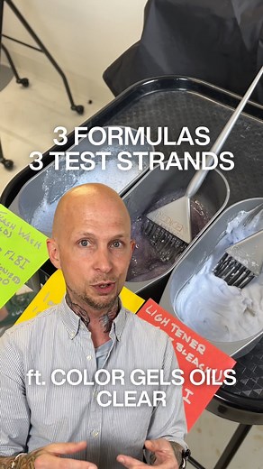 Redken on Instagram: "3 formulas, 3 test strands 🤔 Not sure if your guest has color in their hair? On this episode of #TheMoreYouNoah 🌈, Redken Product Marketer & hairstylist @inoahhair talks about how to use Color Gels Oils Clear and other options to create the perfect color correction roadmap. Like & comment for part 2 🖤"