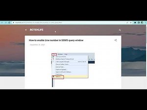 How to enable Line numbers in SSMS query window Transaction SQL