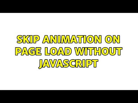 Skip animation on page load without javascript