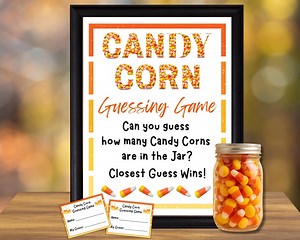 Candy Corn Guessing Game, Halloween Guess How Many, Halloween Jar Count Printables, Thanksgiving Guessing Game, Candy Corn Contest Ballots - Etsy