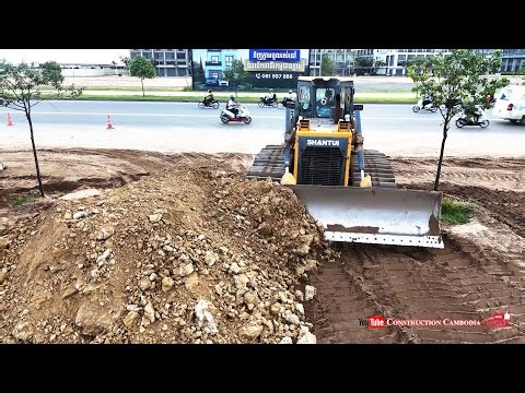 Watch This Complete Sand Filling Project With Shantui Dozer Skills & Dump Truck Dumping