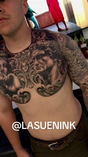 Full chest piece tattoo ideas Los Angeles